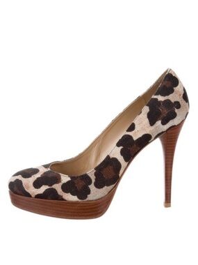 Stuart Weitzman leopard print platform heels